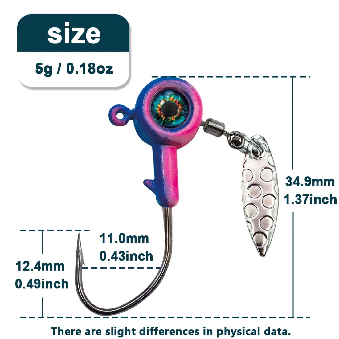 Kail Kepala Jig dengan Spinner Bilah Willow Underspin