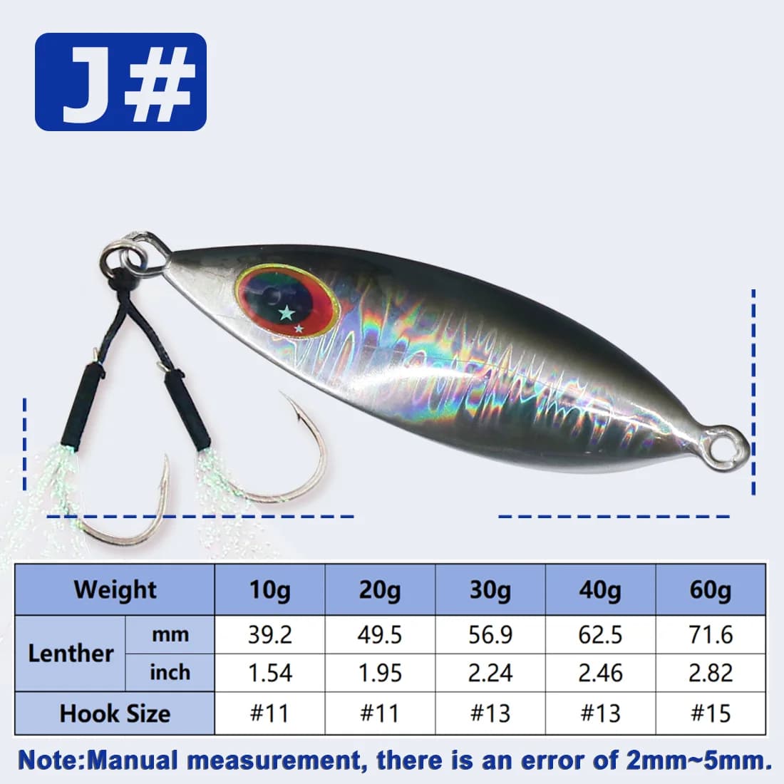 Umpan Sudu Jigging Air Masin 5-20g