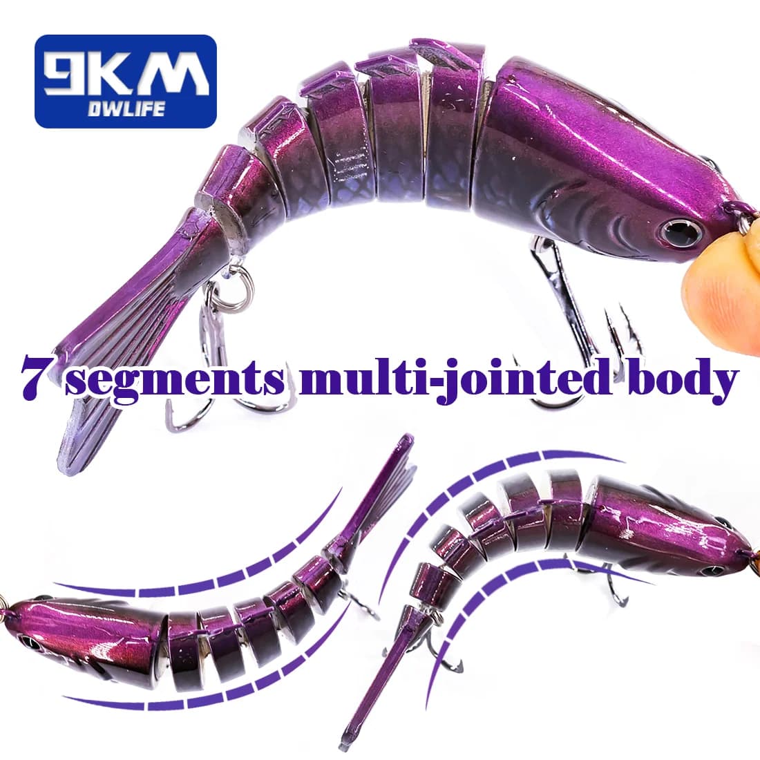 Umpan Swimbait Bersegmen Tenggelam Perlahan 10cm