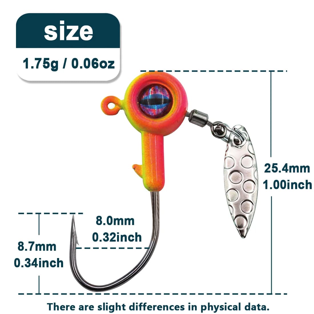 Kail Kepala Jig dengan Spinner Bilah Willow Underspin