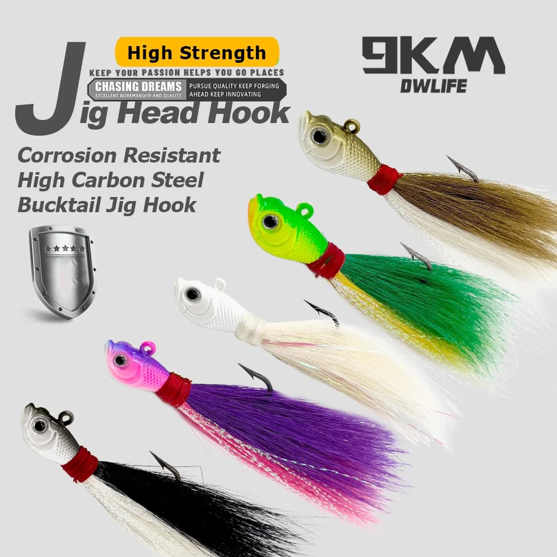 Set Kail Jig Bucktail Hair, 5 Pack
