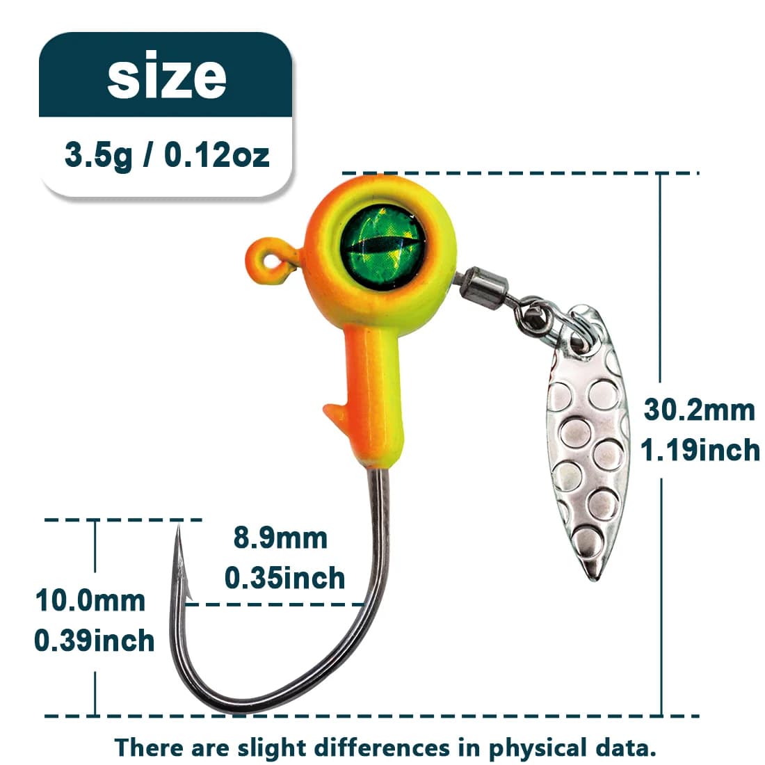 Kail Kepala Jig dengan Spinner Bilah Willow Underspin