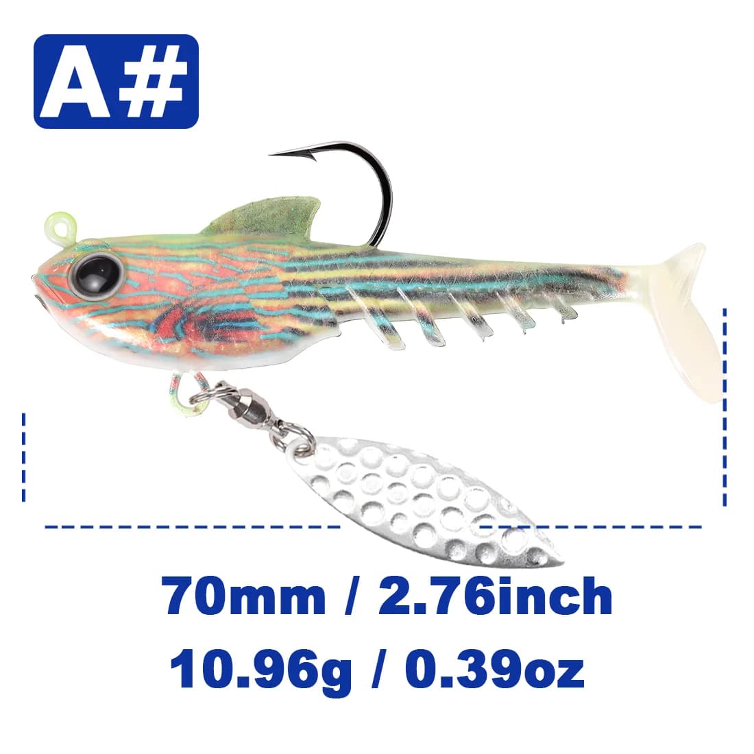 Kepala Jig Swimbait Plastik Lembut dengan Bilah Pemutar