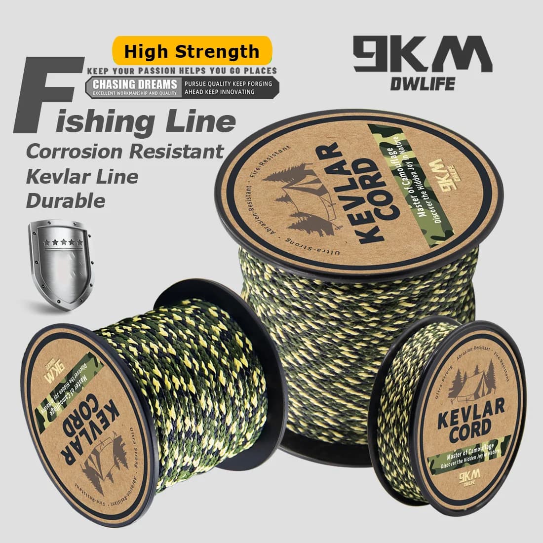 Tali Tenunan Kevlar Tegang Tinggi untuk Garis Memancing