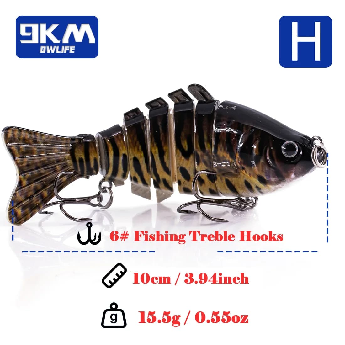 Umpan Swimbait Bersegmen Tenggelam Perlahan 10cm
