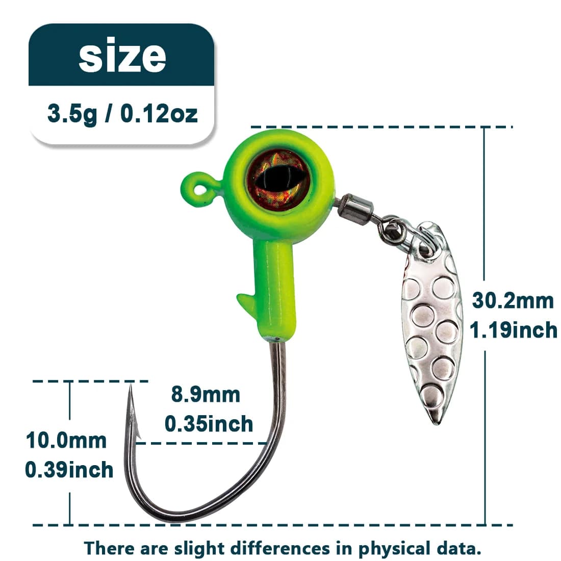 Kail Kepala Jig dengan Spinner Bilah Willow Underspin
