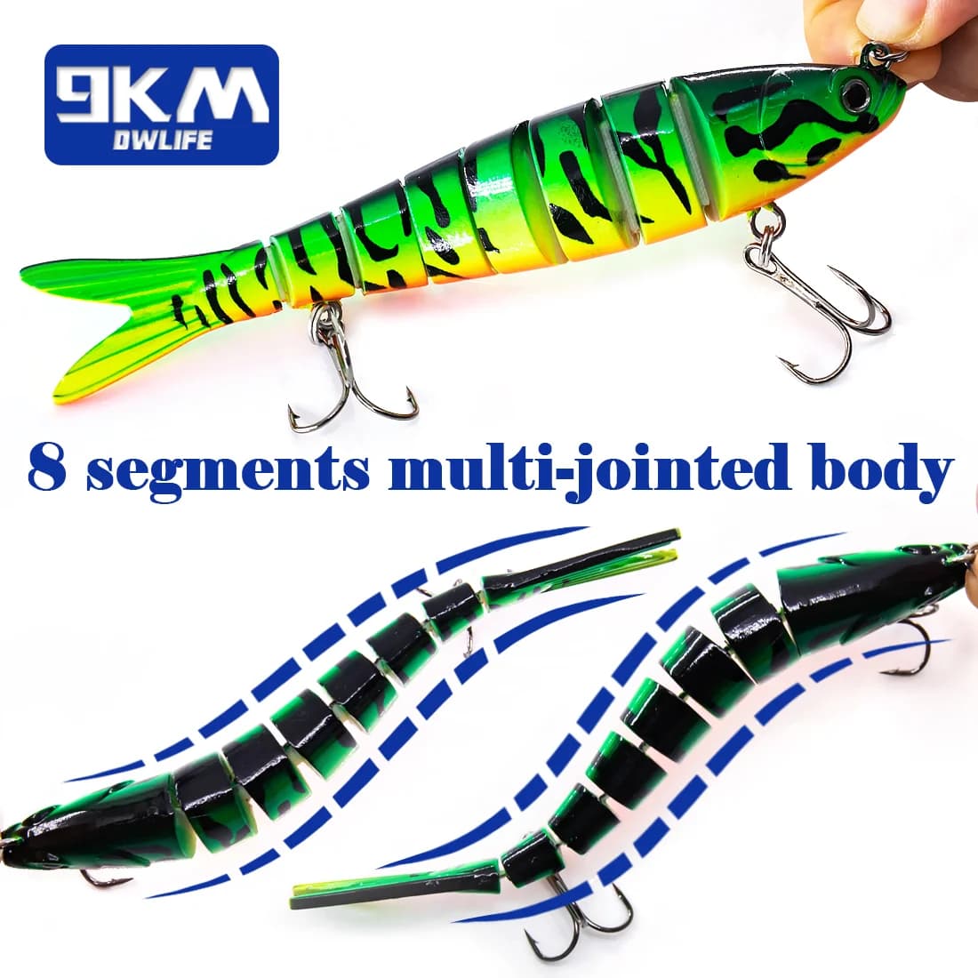 Umpan Renang Slow Sinking Bersegmen 27g