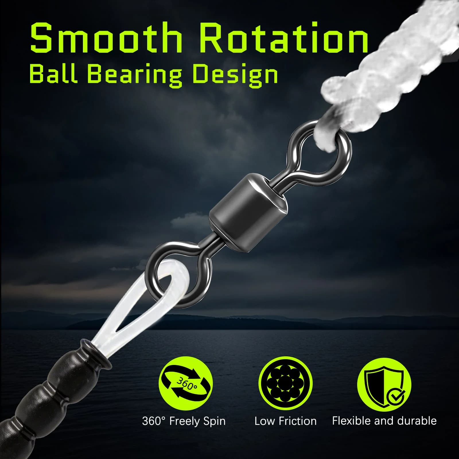Set Pemimpin Fluorokarbon dengan Swivel Snap Berputar