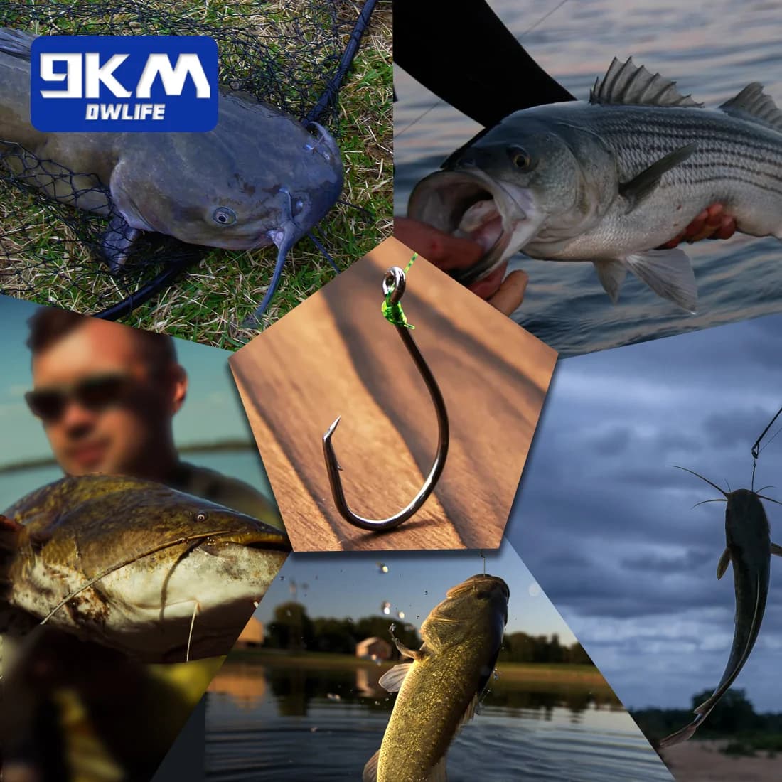 90-210pcs Cangkuk Bulat Offset untuk Memancing Air Masin