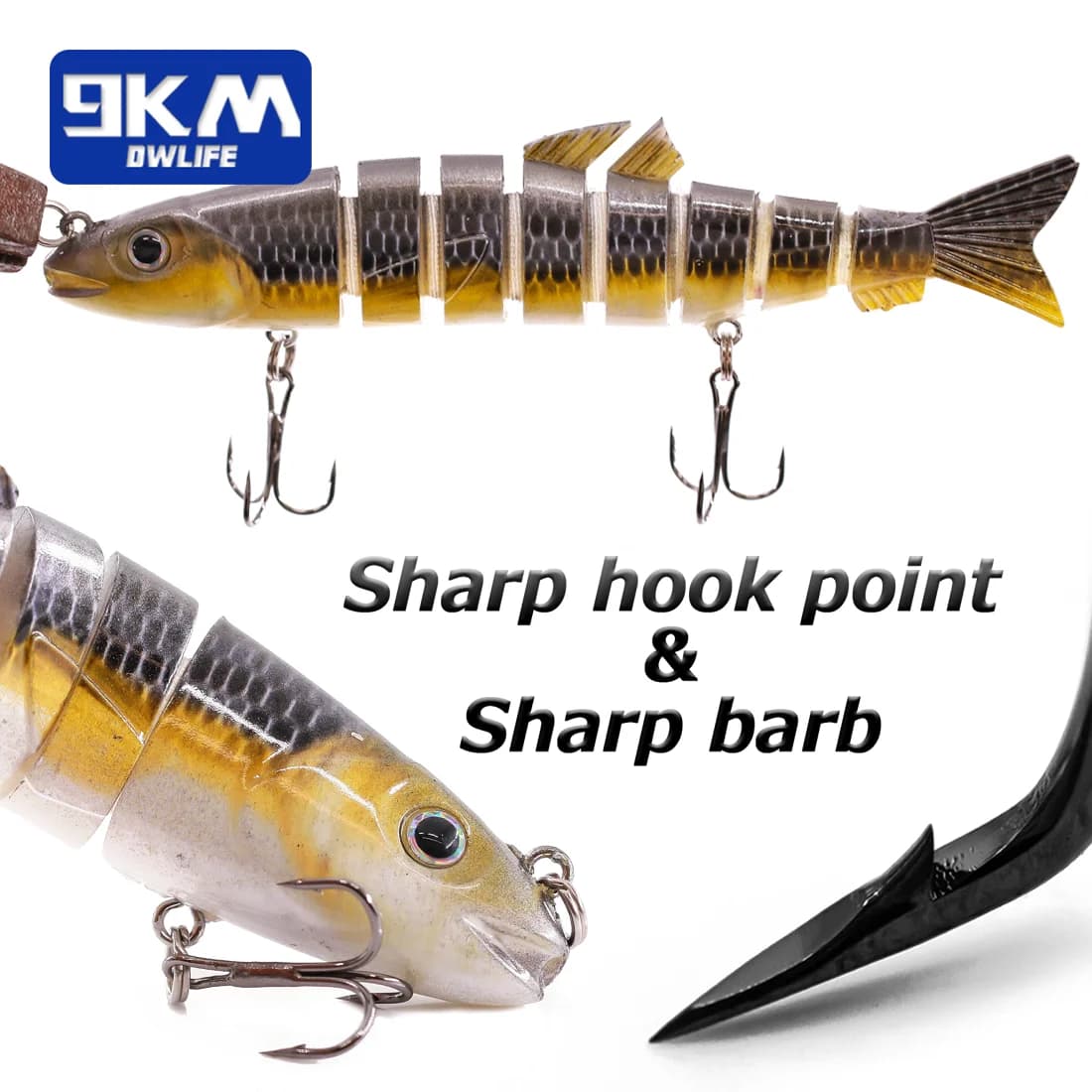 Umpan Swimbait Bersegmen Berlubuk Sendi 12.5cm