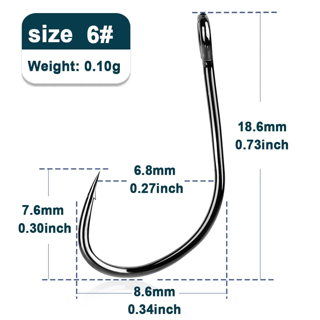Cangkuk Tunggal untuk Spoon dan Blade Bait, 50-200 Pcs