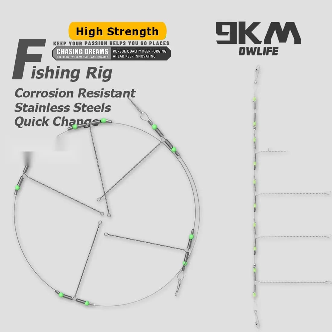 Rig Pancing Putar 3-Arah dengan Manik Bercahaya