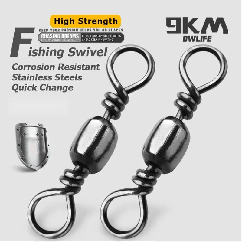 Swivel Fishing Barrel Berputar Kekuatan Tinggi, 50-200 Pcs