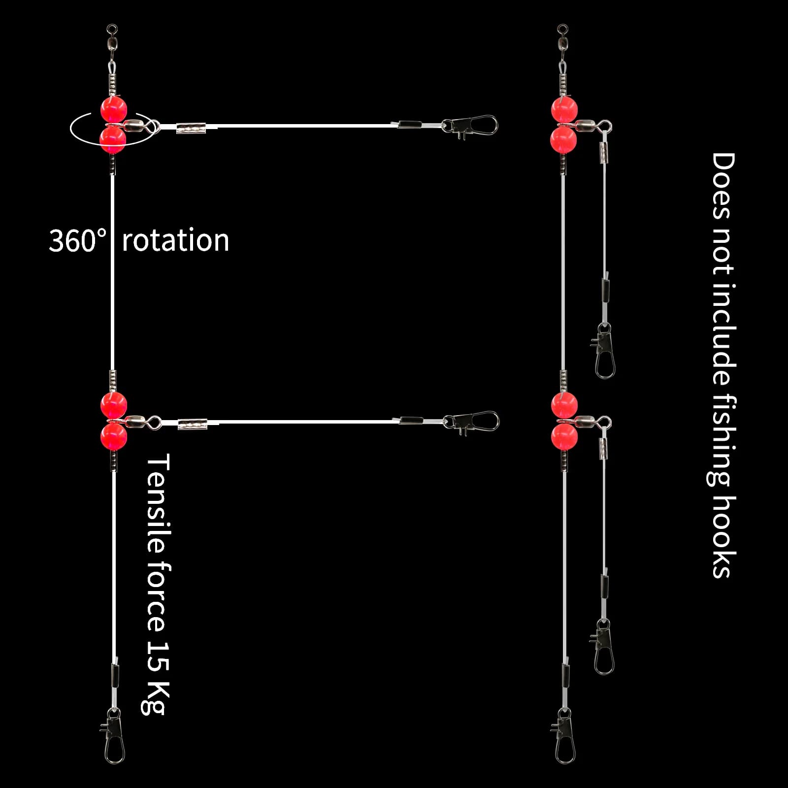 Set Rig Penyambung Kail Swivel 3-Hala (6pcs)